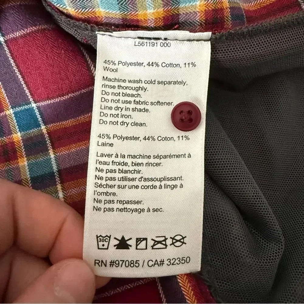 Outdoor Research Flannel Ceres Shirt Womens S Red Plaid Wool Blend Gorpcore